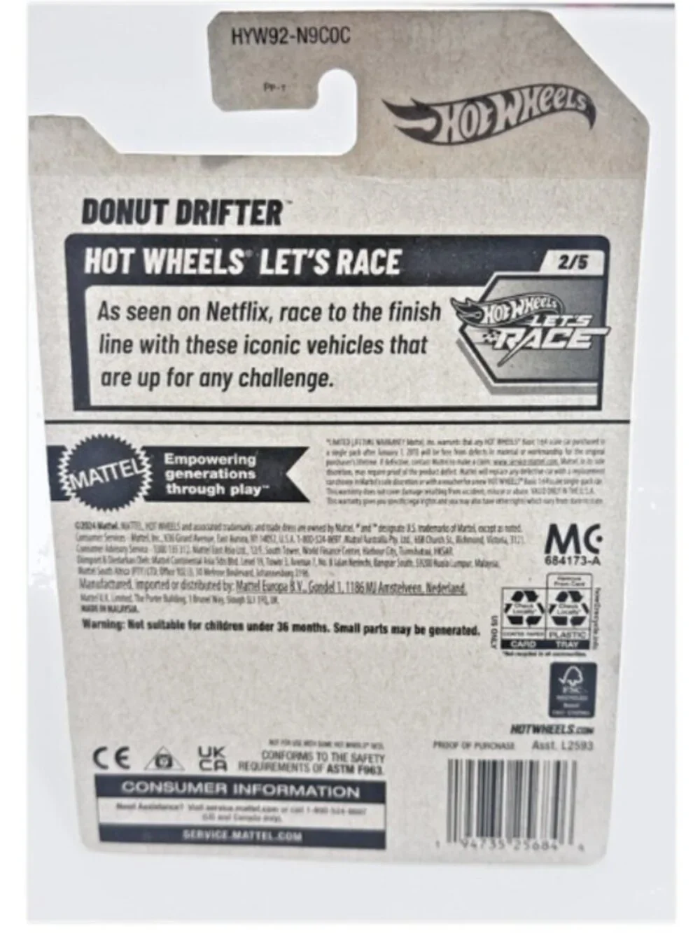 Hot Wheels Street Shrieker Netflix Let's Race 2025 66/250 3/5 New Sealed